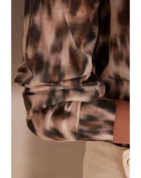 Chemisier Colette Ch imprime peau taupe clair