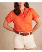 Soline CH schlichtes orangefarbenes Hemd