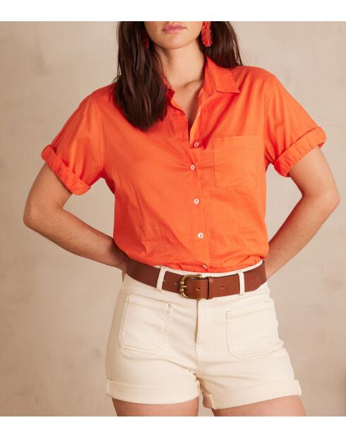 Soline CH schlichtes orangefarbenes Hemd