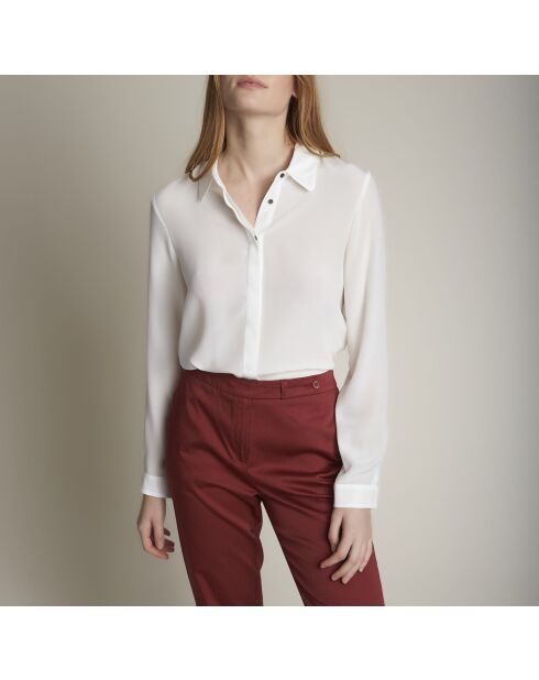 Blusa de seda color crudo Maelle CH