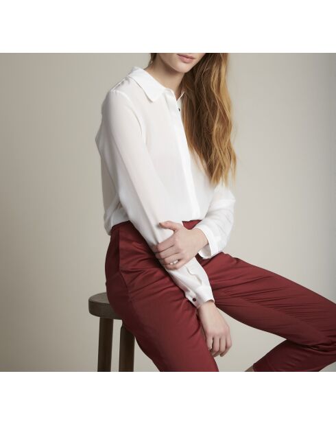 Blusa de seda color crudo Maelle CH