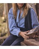 Hemelsblauw hemd met gingham Benedicte Bl