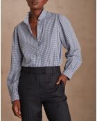 Hemelsblauw hemd met gingham Benedicte Bl