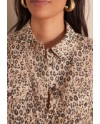 Blusa con estampado de color topo claro Sonia Ch