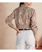 Blusa con estampado de color topo claro Sonia Ch