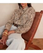 Blusa con estampado de color topo claro Sonia Ch