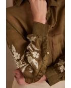 Blusa bordada Perlina CH en salvia