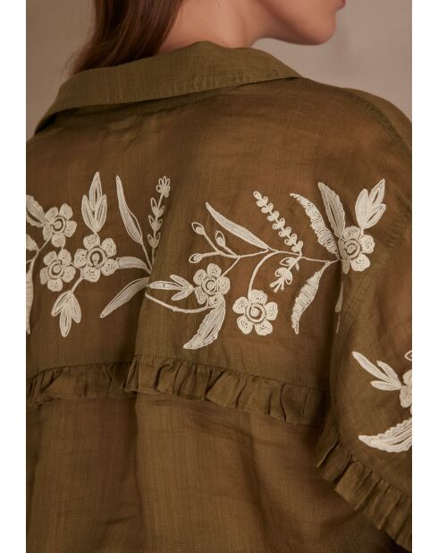 Chemisier Perlina Ch broderie sauge