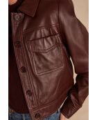 Chaqueta Donna de piel granate