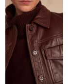 Chaqueta Donna de piel granate