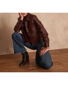 Chaqueta Donna de piel granate