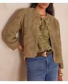 Pamina B Geborduurde kaki jas