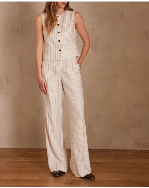 Ecru broek Layla P Stripe