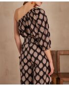 Choulder Bl Imp schwarze Bluse