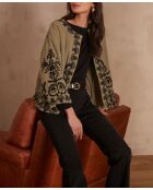 Natalya B jack met geborduurde bladeren