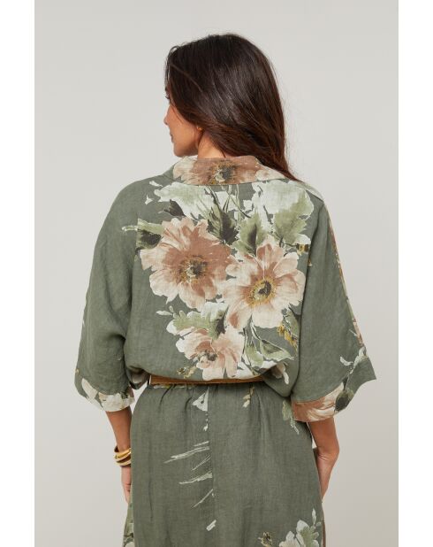 Chemise Adélia 100% Lin kaki