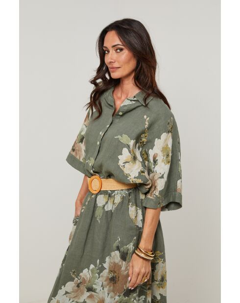 Chemise Adélia 100% Lin kaki
