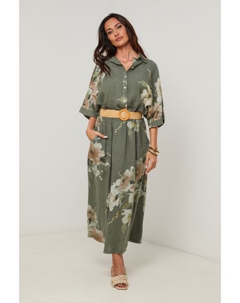 Chemise Adélia 100% Lin kaki