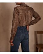 Blusa Carla Ch imp de piel animal beige