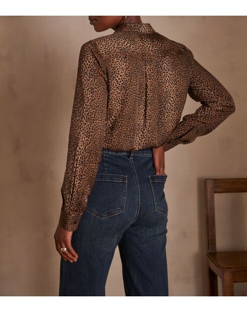 Blusa Carla Ch imp de piel animal beige