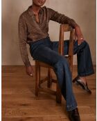 Blusa Carla Ch imp de piel animal beige