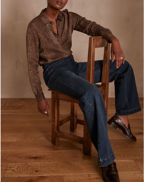 Blusa Carla Ch imp de piel animal beige