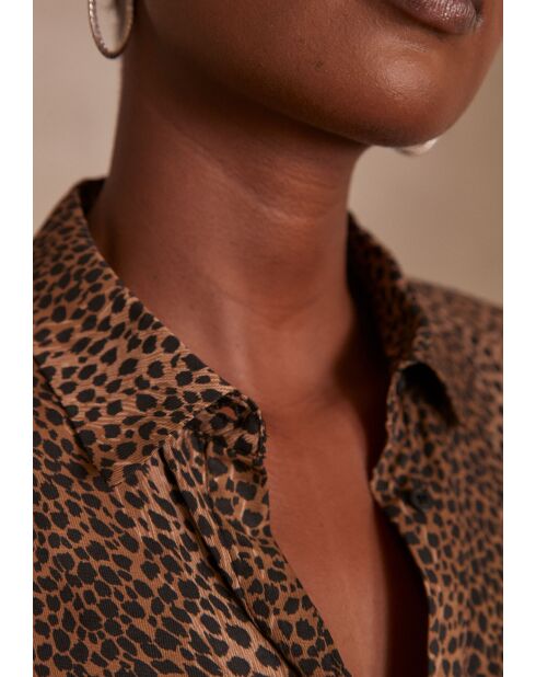 Blusa Carla Ch imp de piel animal beige