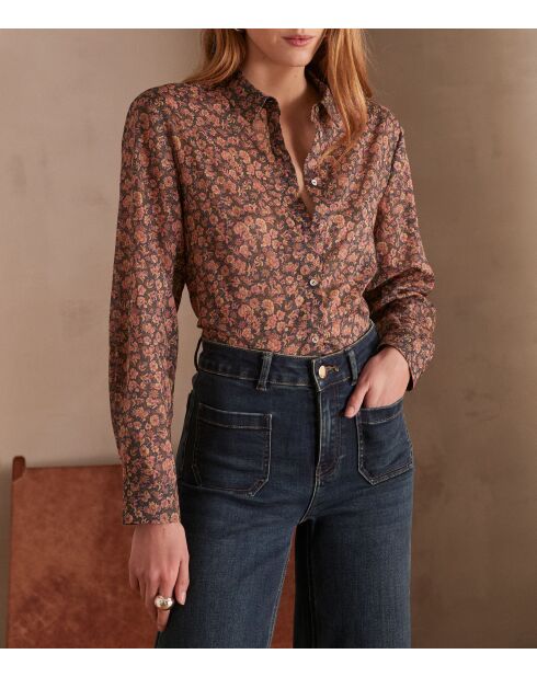 Blusa Colette Chimp small Fl rosa oscuro