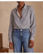 Chemisier Petrona Ch rayure encre