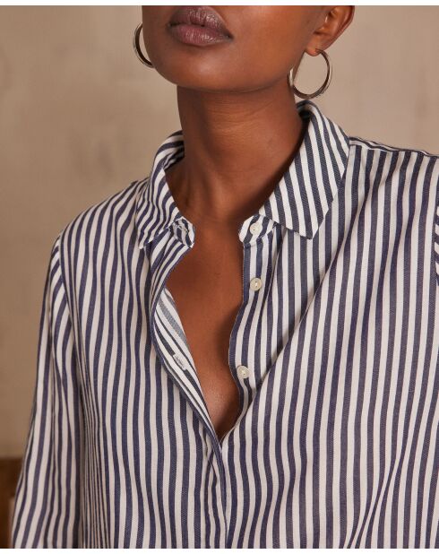Chemisier Petrona Ch rayure encre