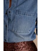 Chemisier Thomas Ch denim delave clair