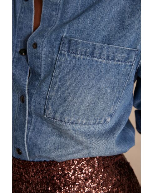 Chemisier Thomas Ch denim delave clair