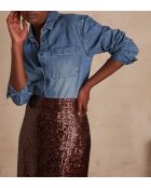 Chemisier Thomas Ch denim delave clair