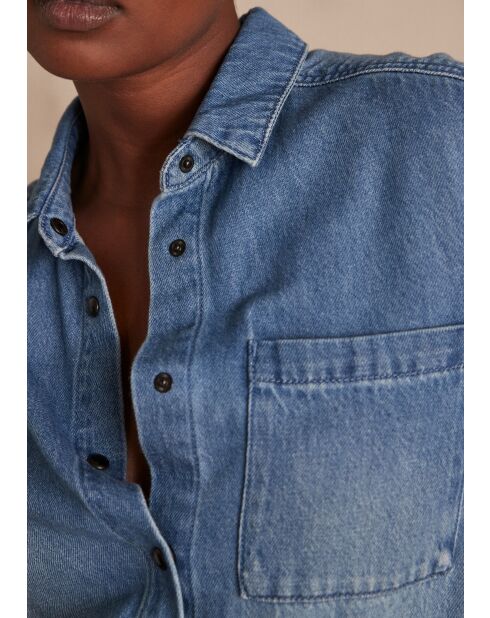 Chemisier Thomas Ch denim delave clair
