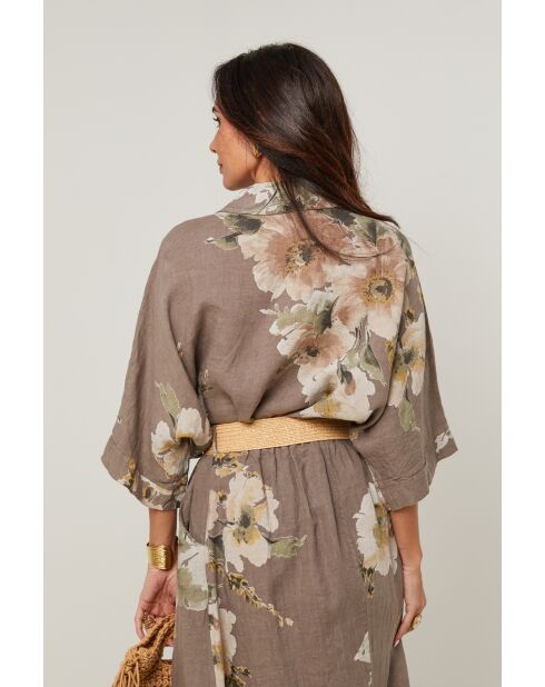 Chemise Adélia 100% Lin taupe