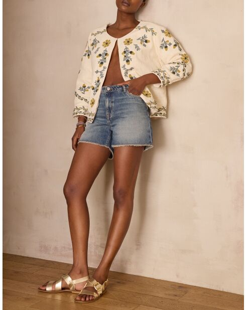 Ecru jack met geborduurde Cassi B