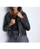 Tommy B Perfecto schwarze Lederjacke