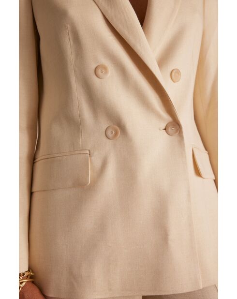 Florine B Uni crèmekleurige jas