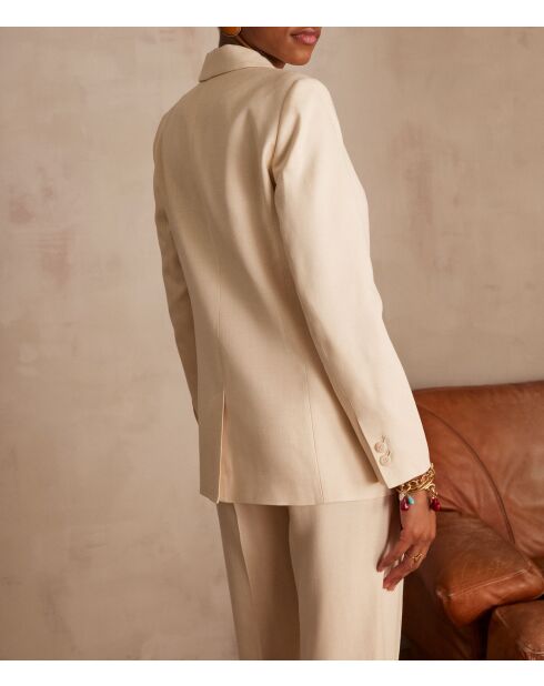 Florine B Uni crèmekleurige jas
