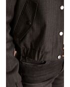 Cecile Bl Gestreifte Jacke - Anthrazitgrau meliert