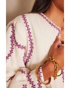 Geborduurde crèmekleurige jas Polly B