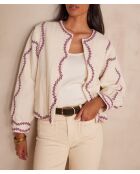 Geborduurde crèmekleurige jas Polly B