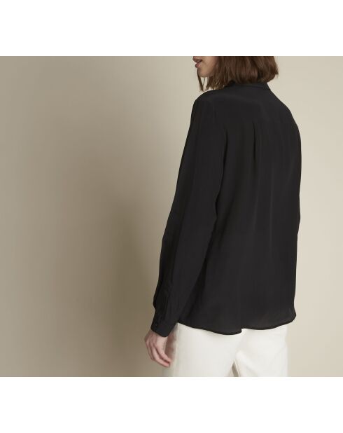 Maelle CH schwarzes Seidenhemd