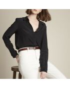 Maelle CH schwarzes Seidenhemd