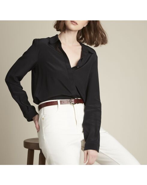 Maelle CH schwarzes Seidenhemd