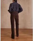 Oxan P broek van chocoladefluweel