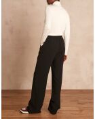 Leana Bis P Crepe zwarte broek