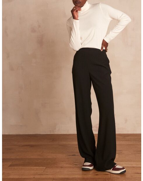 Leana Bis P Crepe zwarte broek