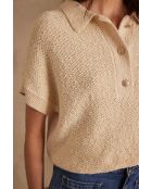 Cremefarbenes Poloshirt Selena