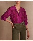 Bali Bl Hellfuchsiafarbene Stickbluse